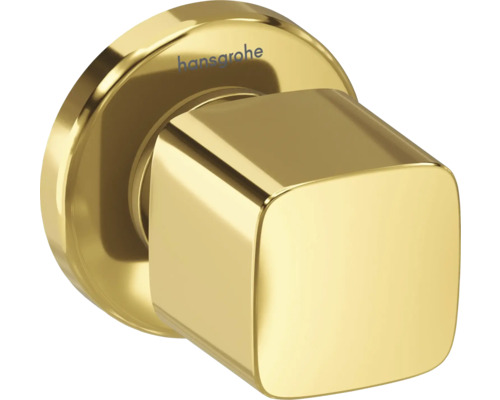 Robinet d'arrêt encastré hansgrohe METRIS aspect polished gold sans corps de base encastré 31677990 Hansgrohe Logo Poignée de valve carrée