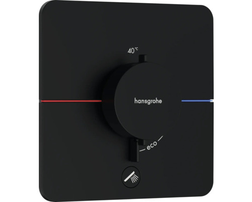 hansgrohe Unterputz Thermostat Dusche SHOWERSELECT COMFORT Q schwarz matt ohne Unterputzgrundkörper 15589670 Hansgrohe Fertigset für Thermostatarmatur mit Brauseabgang