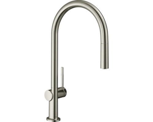 Robinetterie de cuisine hansgrohe avec douchette TALIS 210 M54 acier inoxydable brossé 72802800 Robinet de cuisine en métal avec bec haut