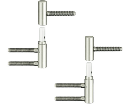 Paumelle Simonswerk V3420 WF HV Stop nickelé pour portes en bois sur cadres en bois Deux charnières de porte en métal avec filetage
