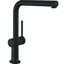 Schwarze Küchenarmatur mit schwenkbarem Auslauf von Hansgrohe