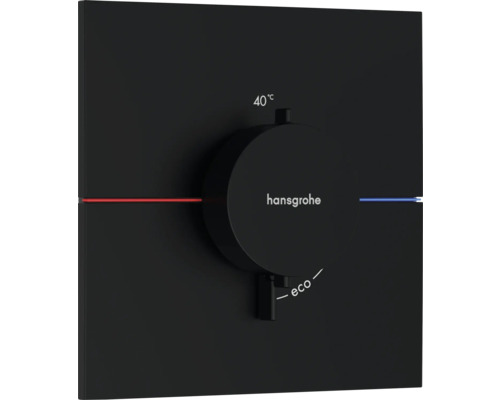 hansgrohe Unterputz Thermostat Dusche SHOWERSELECT COMFORT E schwarz matt ohne Unterputzgrundkörper 15574670 Hansgrohe Logo Thermostatarmatur für Dusche mit Temperatureinstellung und Eco-Funktion