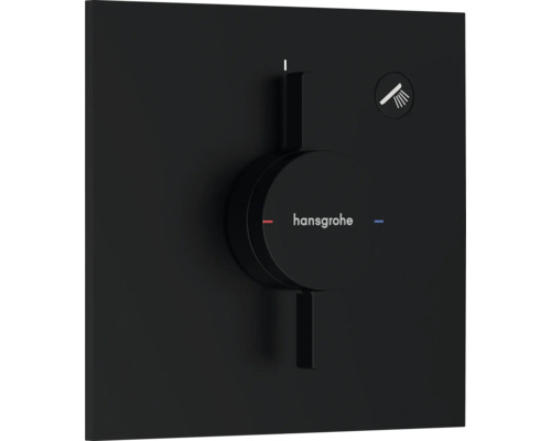 Robinet de douche encastré hansgrohe DUOTURN E pour 1 utilisateur noir mat sans corps de base encastré 75617670 Hansgrohe Set de finition pour mitigeur thermostatique encastré avec fonction douche