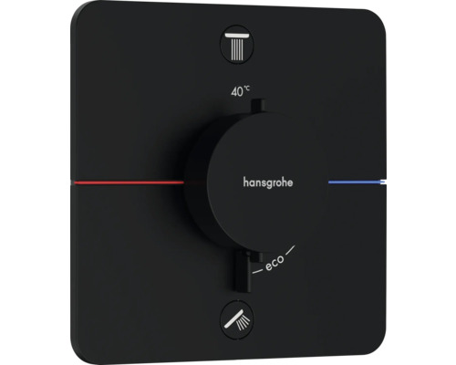 hansgrohe Unterputz Thermostat Dusche SHOWERSELECT COMFORT Q schwarz matt ohne Unterputzgrundkörper 15583670 Hansgrohe Unterputz Thermostatarmatur mit Brause und Mengenregler
