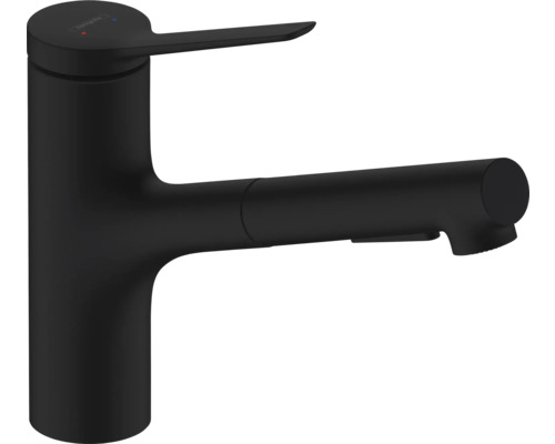 Robinetterie de cuisine hansgrohe avec douchette ZESIS 150 M33 noir mat 74820670 Mitigeur de lavabo noir avec douchette extractible