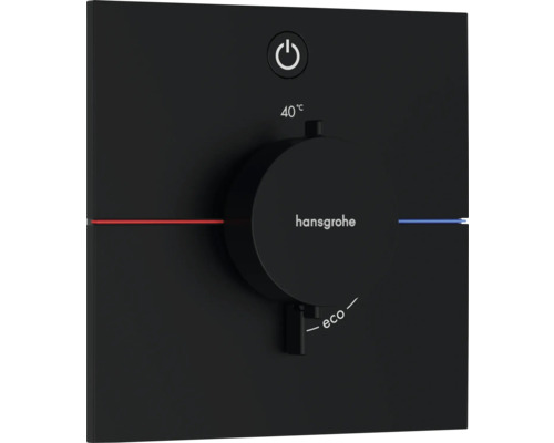 hansgrohe Unterputz Thermostat Dusche SHOWERSELECT COMFORT E schwarz matt ohne Unterputzgrundkörper 15571670 Hansgrohe Thermostatarmatur zur Steuerung der Wassertemperatur