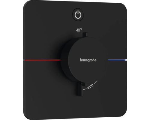 hansgrohe Unterputz Thermostat Dusche SHOWERSELECT COMFORT Q schwarz matt ohne Unterputzgrundkörper 15581670 Hansgrohe Thermostatarmatur zur Wandmontage mit Eco-Funktion