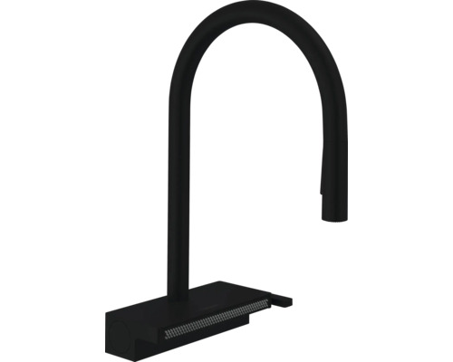Robinetterie de cuisine hansgrohe avec douchette AQUNO SELECT 170 M81 noir mat 73837670 Mitigeur de lavabo noir avec bec haut