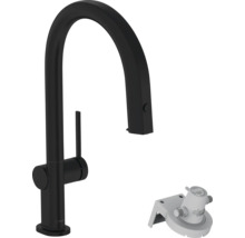 Robinet de cuisine noir avec système de filtration d''eau