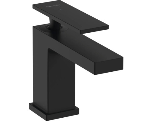 hansgrohe Waschtischarmatur TECTURIS E 80 CoolStart schwarz matt mit Zugstangen-Ablaufgarnitur 73004670