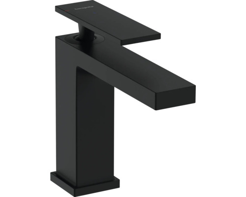 hansgrohe Waschtischarmatur TECTURIS E 110 CoolStart schwarz matt mit Zugstangen-Ablaufgarnitur 73018670