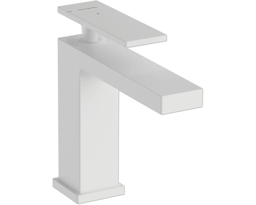 hansgrohe Waschtischarmatur TECTURIS E 110 CoolStart weiß matt mit Zugstangen-Ablaufgarnitur 73018700