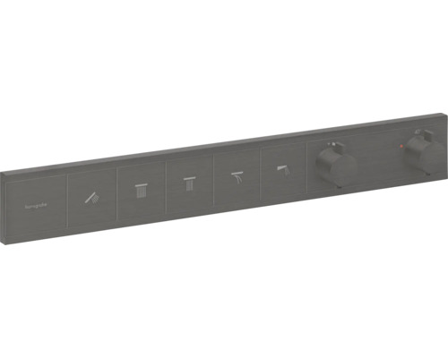 hansgrohe Unterputz Thermostat Dusche RainSelect brushed black chrom gebürstet für 5 Verbraucher ohne Unterputzgrundkörper 15384340 Hansgrohe Duschbedienfeld zur Steuerung verschiedener Duschfunktionen