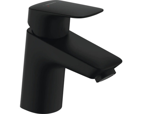 hansgrohe Waschtischarmatur LOGIS 70 Eco schwarz matt mit Zugstangen-Ablaufgarnitur 71070670