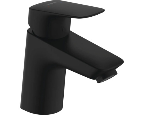 hansgrohe Waschtischarmatur LOGIS 70 Eco schwarz matt mit Zugstangen-Ablaufgarnitur 71170670