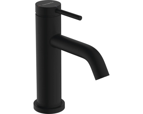 hansgrohe Waschtischarmatur TECTURIS S 80 CoolStart schwarz matt mit Zugstangen-Ablaufgarnitur 73305670