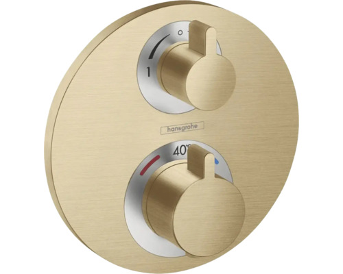 hansgrohe Unterputz Thermostat Dusche ECOSTAT S brushed bronze gebürstet ohne Unterputzgrundkörper 15758140 Hansgrohe Unterputz Thermostatarmatur mit zwei Reglern zur Steuerung von Wassermenge und Temperatur