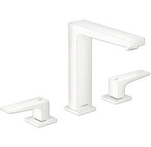 hansgrohe 3-Loch Waschtischarmatur METROPOL 160 weiß matt mit Push-Open Ablaufventil 32515700