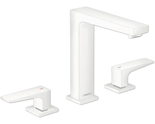 hansgrohe 3-Loch Waschtischarmatur METROPOL 160 weiß matt mit Push-Open Ablaufventil 32515700 hansgrohe 3-Loch Waschtischarmatur METROPOL 160 weiß matt mit Push-Open Ablaufventil 32515700