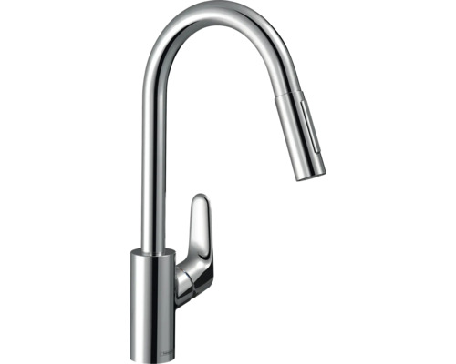 Robinetterie de cuisine hansgrohe avec douchette FOCUS 240 M41 chrome 73880000 Robinet de cuisine avec bec haut et douchette extractible
