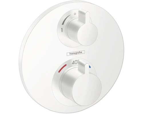 hansgrohe Unterputz Thermostat Dusche ECOSTAT S weiß matt ohne Unterputzgrundkörper 15758700 Hansgrohe Logo Wassermischer mit Temperaturregler