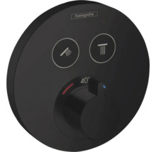 Hansgrohe Logo. Thermostatarmatur mit Temperaturbegrenzung.