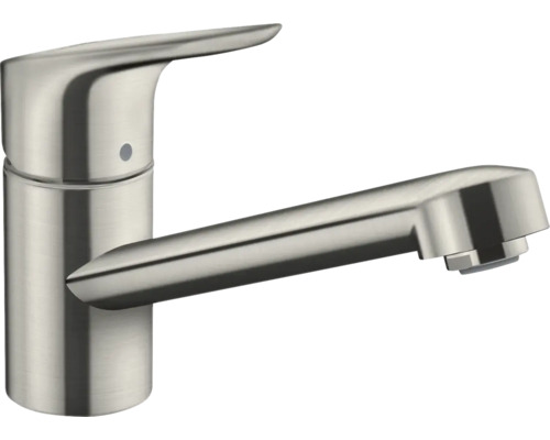 Robinetterie de cuisine hansgrohe FOCUS 100 M43 acier inoxydable brossé 71818800 Mitigeur monocommande en métal pour lavabos