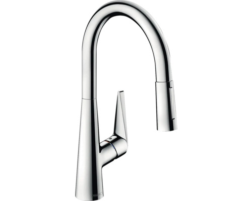 Robinetterie de cuisine hansgrohe avec douchette TALIS 200 M51 Eco chrome 73876000 Robinet de cuisine avec bec haut et douchette extractible