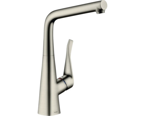 Robinetterie de cuisine hansgrohe METRIS M71 acier inoxydable brossé 14822800 Robinet de cuisine en métal