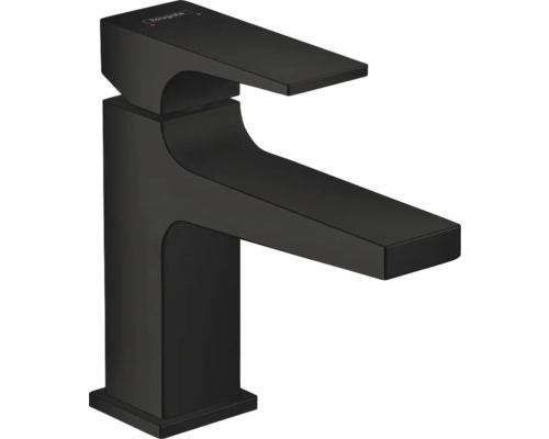 hansgrohe Waschtischarmatur METROPOL 100 schwarz matt mit Push-Open Ablaufventil 32500670