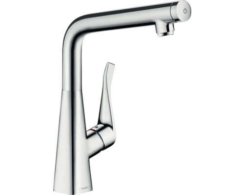 Robinetterie de cuisine hansgrohe METRIS SELECT M71 EcoSmart chrome 14785000 Mitigeur monocommande avec bec haut pour évier