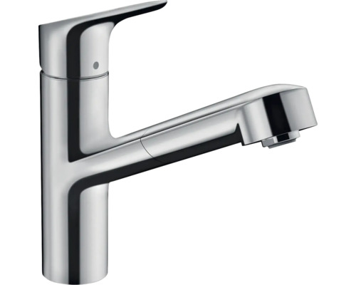 Robinetterie de cuisine hansgrohe avec bec extractible FOCUS 220 M43 chrome 71842000 Mitigeur monocommande pour évier en métal, chrome