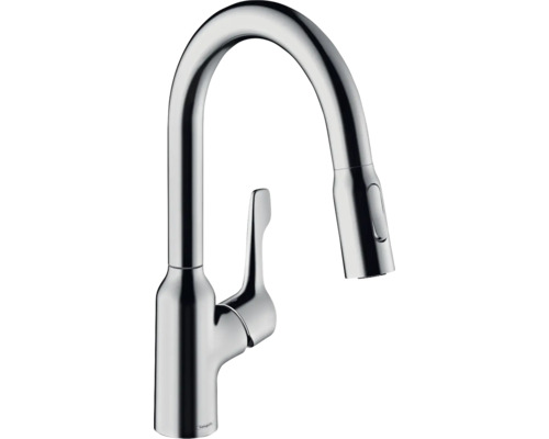 Robinetterie de cuisine hansgrohe avec douchette FOCUS 180 M43 chrome 71811000 Robinet de cuisine en métal avec bec haut