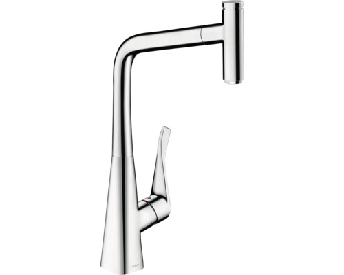 Robinetterie de cuisine hansgrohe avec bec extractible METRIS SELECT 320 M71 Eco chrome 14786000 Robinet de cuisine avec bec haut