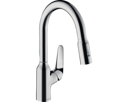 Robinetterie de cuisine hansgrohe avec douchette FOCUS 180 M42 chrome 71821000 Robinet de cuisine avec bec haut et douchette extractible