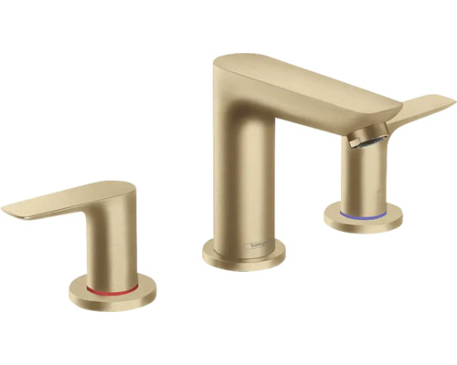 hansgrohe 3-Loch Waschtischarmatur TALIS E brushed bronze gebürstet mit Zugstangen-Ablaufgarnitur 71733140