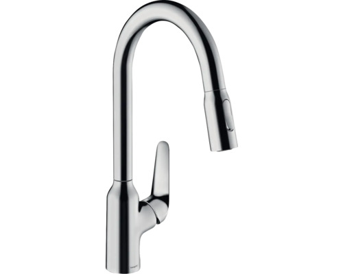 Robinetterie de cuisine hansgrohe avec douchette FOCUS 180 220 M42 chrome 71800000 Robinet de cuisine avec bec haut et douchette extractible