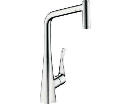 Robinetterie de cuisine hansgrohe avec douchette METRIS 320 M71 chrome 14820000 Robinet de cuisine avec douchette extractible