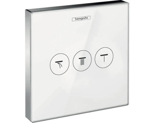 Inverseur encastré hansgrohe SHOWERSELECT GLAS pour 3 utilisateurs blenc mat sans corps de base encastré 15736400