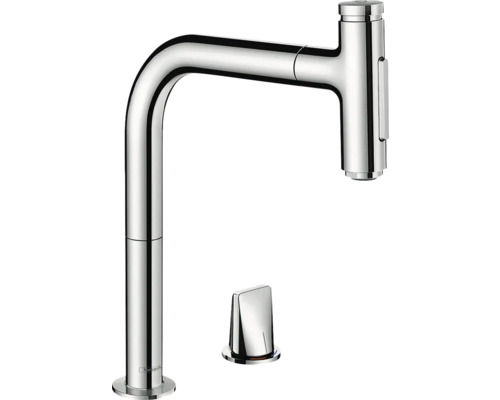 Robinetterie de cuisine 2 trous hansgrohe avec douchette METRIS SELECT 200 M71 chrome 73819000