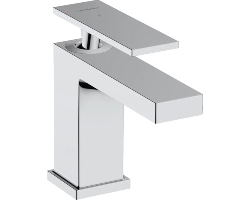 hansgrohe Waschtischarmatur TECTURIS E 80 CoolStart chrom mit Zugstangen-Ablaufgarnitur 73004000