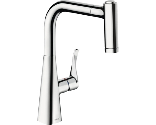 Robinetterie de cuisine hansgrohe avec douchette METRIS 220 M71 chrome 14834000 Robinet de cuisine en métal avec douchette extractible