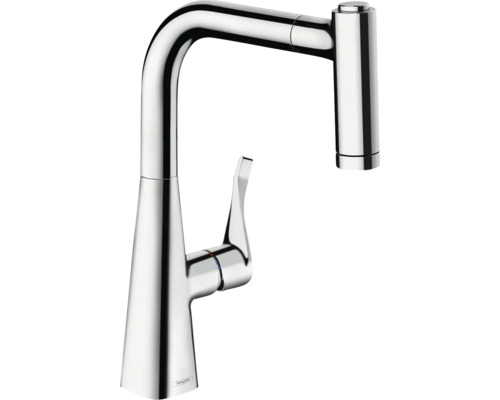 Robinetterie de cuisine hansgrohe avec douchette METRIS 220 M71 Eco chrome 73823000 Robinet de cuisine avec bec haut