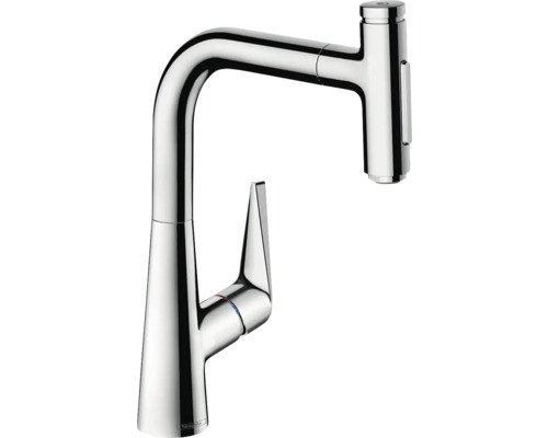 Robinetterie de cuisine hansgrohe avec douchette TALIS SELECT 220 M51 chrome 73868000 Robinet de cuisine avec bec haut