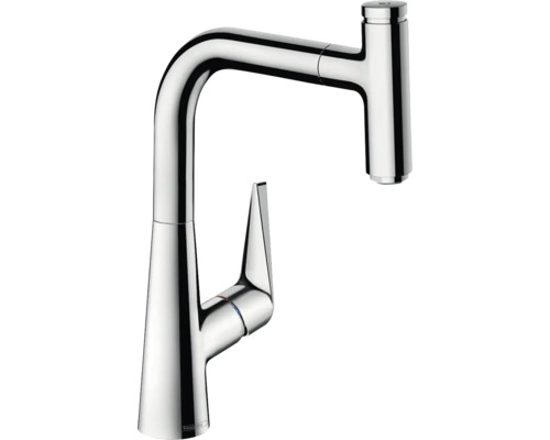 Robinetterie de cuisine hansgrohe avec douchette TALIS SELECT 220 M51 chrome 73852000 Robinet de cuisine avec bec haut