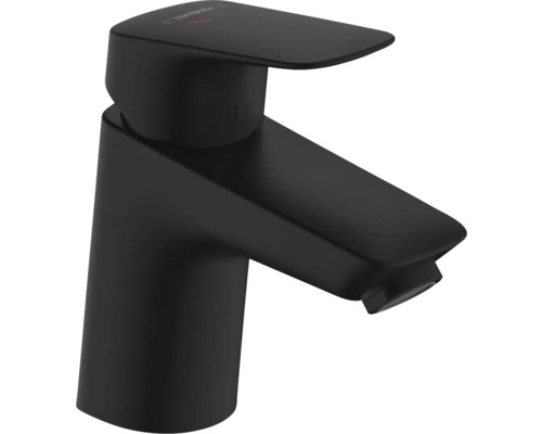 hansgrohe Waschtischarmatur LOGIS 70 Eco CoolStart schwarz matt mit Zugstangen-Ablaufgarnitur 71072670