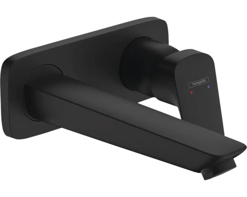Robinetterie de lavabo encastrée hansgrohe LOGIS Eco sortie 19,5 cm noir mat sans corps de base encastré 71220670