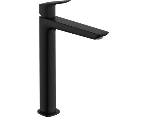 hansgrohe Waschtischarmatur für Aufsatzwaschbecken LOGIS 240 Eco schwarz matt mit Zugstangen-Ablaufgarnitur 71257670
