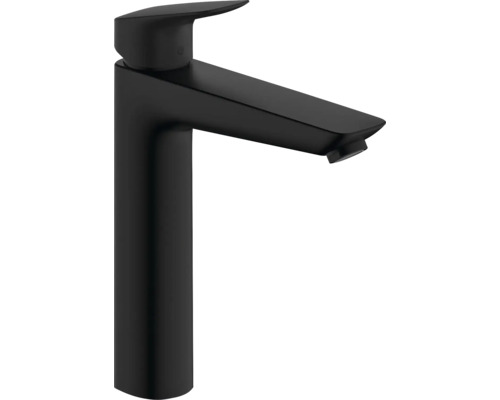 hansgrohe Waschtischarmatur LOGIS 190 Eco schwarz matt mit Zugstangen-Ablaufgarnitur 71090670