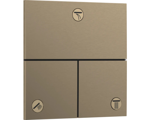 hansgrohe Umstellventil Unterputz SHOWERSELECT COMFORT E für 3 Verbraucher brushed bronze gebürstet ohne Unterputzgrundkörper 15573140 Drei Tasten für Wasserspülung mit Symbolen für verschiedene Funktionen.